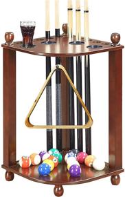 img 4 attached to Hathaway Regent Corner Floor Cue Rack 🎱 in Elegant Walnut Finish: Organize Your Cues Stylishly!