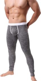 img 3 attached to 🩲 KAMUON Men's Low Rise Pouch Underwear Pants Long Johns - Thermal Bottoms Leggings