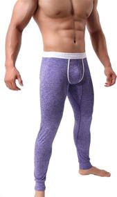 img 1 attached to 🩲 KAMUON Men's Low Rise Pouch Underwear Pants Long Johns - Thermal Bottoms Leggings