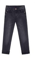 👖 comfortable and stylish: bienzoe boy's cotton adjustable waist slim denim pants blue jeans logo