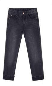 img 4 attached to 👖 Comfortable and Stylish: Bienzoe Boy's Cotton Adjustable Waist Slim Denim Pants Blue Jeans