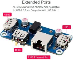 img 1 attached to Шляпа Raspberry Pi Ethernet/USB HUB HAT(B) - порт RJ45 Ethernet (10/100М), 3X порта USB 2.0, совместима с USB 2.0/1.1 - для Raspberry Pi 4B/3B+/3A+/2B/Zero/Zero W/Zero WH