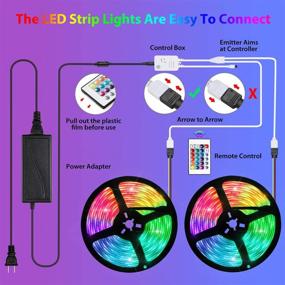 img 1 attached to OxyLED 32.8ft 5050 SMD Music Sync Color Change LED Light Strips - Waterproof RGB Rope Lights with Remote for Bedroom, Party, Ceiling, Home - Flexible LED Strip Lights