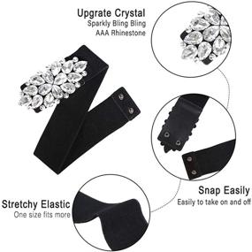 img 2 attached to Dorchid Rhinestone Crystal Elastic Cummerbund Women's Accessories for Belts