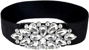 img 4 attached to Dorchid Rhinestone Crystal Elastic Cummerbund Women's Accessories for Belts