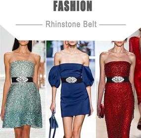 img 3 attached to Dorchid Rhinestone Crystal Elastic Cummerbund Women's Accessories for Belts