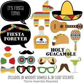 img 3 attached to 🎉 Mexican Fiesta Photo Booth Props Kit - 20 Count by Big Dot of Happiness