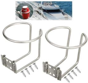 img 4 attached to 🚢 2 шт. Нержавеющая стальная подставка для кружек на лодку, яхту, грузовик, дом на колесах или прицеп - универсальное оборудование для оптимального закрепления напитков.