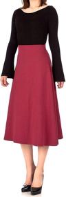 img 4 attached to 👗 Dani's Choice A-line Flared Long Skirt with Elastic Waist for Better Comfort and Style