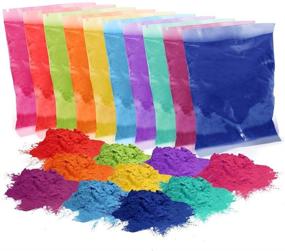 img 1 attached to Assorted Holi Powder Bags - 120 Individual Color Powder Packets by Chameleon Colors. Each Bag Contains 100 Grams – With 10 Color Variety.