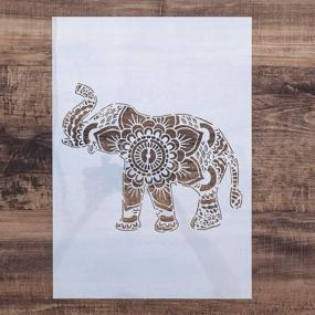 img 2 attached to 🐘 Reusable Elephant Mandala DIY Stencil Template for Wood, Canvas, Furniture, and Wall Painting