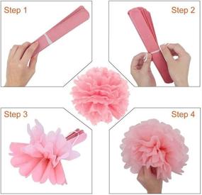 img 1 attached to 🎉 HappyField 12PCS 10” 12” Baby Pink Blue White Tissue Paper Pom Poms: Perfect Gender Reveal Party Supplies and Decorations for Boy or Girl Baby Shower