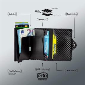 img 2 attached to Men's Slim Bifold Wallet - RFID Blocking Aluminium Wallet