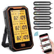 boyon rechargeable bluetooth meat thermometer: 6 probes, grill & cook with wireless precision - ios & android support logo