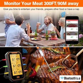 img 1 attached to BOYON Rechargeable Bluetooth Meat Thermometer: 6 Probes, Grill & Cook with Wireless Precision - iOS & Android Support