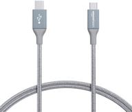 🔌 dark gray, 3 ft usb type-c to micro-b 2.0 male charger cable by amazon basics - double braided nylon logo