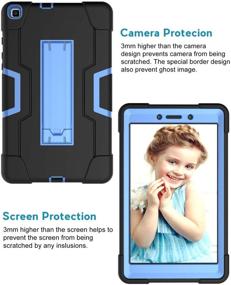 img 3 attached to Samsung Galaxy Tab A 8.0 Case 2019 - Bingcok Heavy Duty Rugged Hybrid Shockproof Cover with Kickstand - Drop Protection for SM-T290/SM-T295 - Black and Blue (1 Pack)