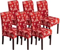 🎄 genina christmas chair covers for dining room chairs - slipcovers for dining chairs - stretch chair slipcovers for parson chairs - kitchen chair covers - christmas gloves (6 pcs) logo