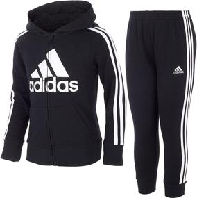 img 2 attached to 👚 SEO-дружелюбный: Комплект для мальчика adidas French Terry с курткой на молнии и брюками-джоггерами