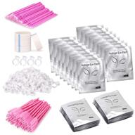 eyelash extension supplies, lash artist supplies 400x packs - beauty star 400 pairs under eye gel pads, 400 disposable eyelash brushes wands, 400 micro applicators brush, 400 glue ring holder, 4 medical tapes logo