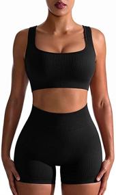 img 4 attached to 💪 OQQ Workout Seamless Leggings: Stylish & Supportive Exercise Women's Clothing