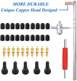 img 4 attached to 🔧 Набор необходимых инструментов для клапана покрышки: набор для снятия и установки Terberl, Запчасти TR413 для установки на пружину, инструмент для замены клапана, 4-х сторонний инструмент для клапана, включены крышки.