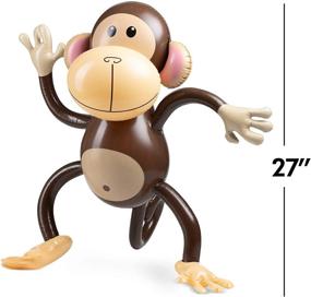 img 2 attached to 🐵 Pack of 3 Large Inflatable Monkey Decorations - 27-Inch Monkeys for Baby Shower, Safari, and Jungle Themed Birthdays - Blow Up Animal Party Favors and Decorations for Kids, Toddlers, and Events