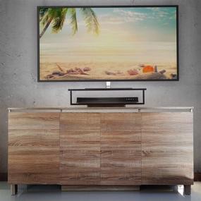 img 1 attached to 📺 Prosumer's Choice Bamboo 360 Rotating 2 Tier TV Swivel Stand for Flat Screens – Enhanced Stability and Elegant Black Design