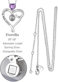 img 3 attached to 🎁 Dorella Christmas Birthday Gifts: I Love You Necklace with 100 Languages & Birthstones – December January's Blue Topaz, Garnet, Amethyst, Emerald – Sterling Silver Love Heart Jewelry for Mom/Wife