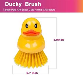 img 3 attached to Kilmila Cute Ducky Dish Brush Set (2 Packs) | Deep Cleaning for Kitchen Sink, Bathroom, and Vegetables | Perfect for Household Cleaning and Engaging Kids in Housework