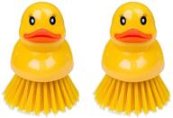 kilmila cute ducky dish brush set (2 packs) | deep cleaning for kitchen sink, bathroom, and vegetables | perfect for household cleaning and engaging kids in housework logo