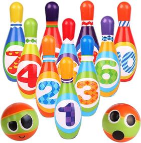 img 4 attached to 🎳 Enhance Learning Fun: ToyVelt Kids Bowling Set for an Educative Playtime