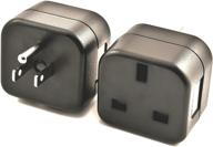 🔌 vct vp18 uk to usa plug adapter - converts 3 pin british plug to 3 prong grounded usa wall plug, black logo