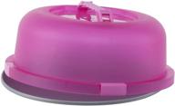 🍰 ovenstuff 12” cake and pastry carrier – portable cake tray with non-stick base, locking pink cover and handles – convenient and versatile logo