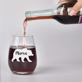 img 1 attached to 🍷 Mama Bear Stemless Wine Glass: A Funny and Thoughtful Gift for Mother's Day, Birthday, and Christmas Celebrations! Ideal for New Moms, Friends, Wives, Women, and Moms To Be – 15 Oz