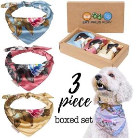 img 2 attached to Elevate Your Dog's Style with Eat Paws Play Designer 3 Piece Boy & 🐾 Girl Boxed Sets: Washable, Adjustable, and Perfect for Small, Medium, or Large Dogs & Puppies