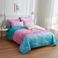 🌸 inron pink glitter comforter sets for teen girls, twin size 4-piece bed in a bag - ultra soft microfiber comforter and sheet sets: all season durable bedding set in colorful design (twin) logo