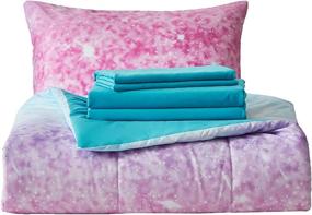 img 2 attached to 🌸 Inron Pink Glitter Comforter Sets for Teen Girls, Twin Size 4-Piece Bed in a Bag - Ultra Soft Microfiber Comforter and Sheet Sets: All Season Durable Bedding Set in Colorful Design (Twin)