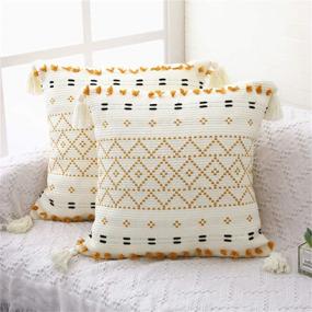 img 4 attached to SEEKSEE Natural Hand Woven Decorative Pillowcase Home Decor