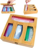 🎋 soguaolo bamboo ziplock bag storage organizer and dispenser - kitchen drawer food storage bag holders for ziploc, solimo, glad, hefty bags (gallon, quart, sandwich & snack variety sizes) логотип