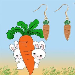 img 1 attached to MAOFAED Rabbit Carrot Earrings