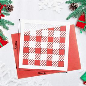 img 3 attached to 🐃 Buffalo Plaid Stencils 6-Pack - Reusable Mylar Templates for Christmas Check Paint, DIY Wood Sign Art Painting, Wall Decorations (12 x 12 Inches)