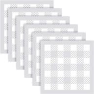 🐃 buffalo plaid stencils 6-pack - reusable mylar templates for christmas check paint, diy wood sign art painting, wall decorations (12 x 12 inches) logo