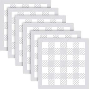 img 4 attached to 🐃 Buffalo Plaid Stencils 6-Pack - Reusable Mylar Templates for Christmas Check Paint, DIY Wood Sign Art Painting, Wall Decorations (12 x 12 Inches)