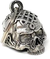 🍀 boost your luck with the bravo bells celtic skull bell - an essential biker bell accessory & key chain for road safety logo