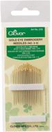 🍀 clover gold eye embroidery needles: size 3-9 - 16 pack for smooth stitching logo