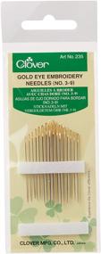 img 4 attached to 🍀 Clover Gold Eye Embroidery Needles: Size 3-9 - 16 Pack for Smooth Stitching