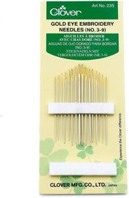 img 1 attached to 🍀 Clover Gold Eye Embroidery Needles: Size 3-9 - 16 Pack for Smooth Stitching