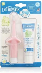 img 1 attached to 👶 Dr. Brown's Infant Toothbrush and Toothpaste Combo Pack - Pink: Perfect Dental Care Set for Your Baby