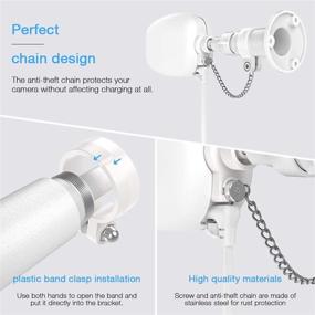 img 1 attached to Arlo Pro 2 Outdoor Mount - Anti-Theft Chain Lock with Adjustable Mounting Bracket and Silicone Case (White, 2 Pack)